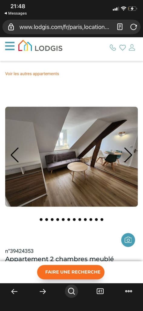 Sous-loue appartement - 50m²