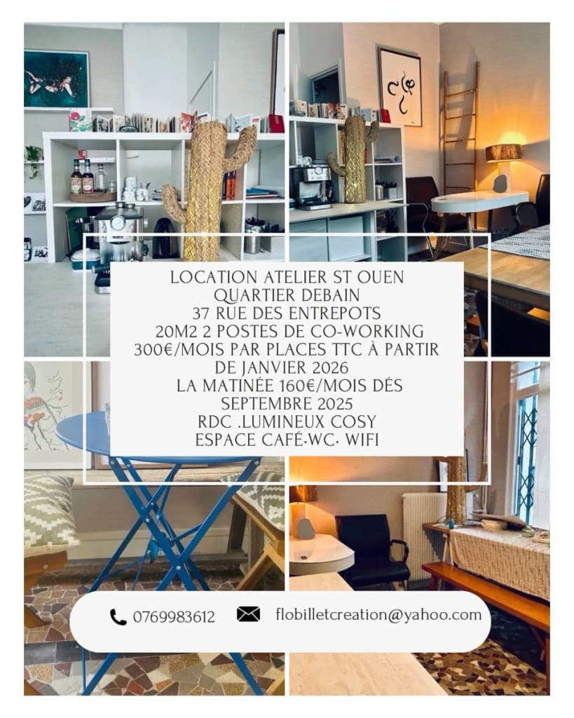 Atelier : location de 3 places