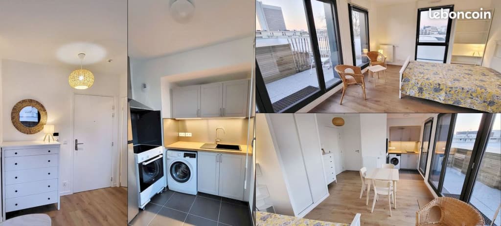 Loue Grand Studio/T1 neuf et meublé de 32 m2 à GENNEVILLIERS (92) quartier Chandon – Brenu proche Mairie