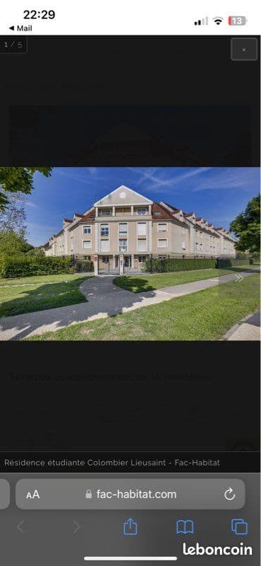 LOGEMENT à louer 18 m carré à LIEUSAINT-MOISSY 77127