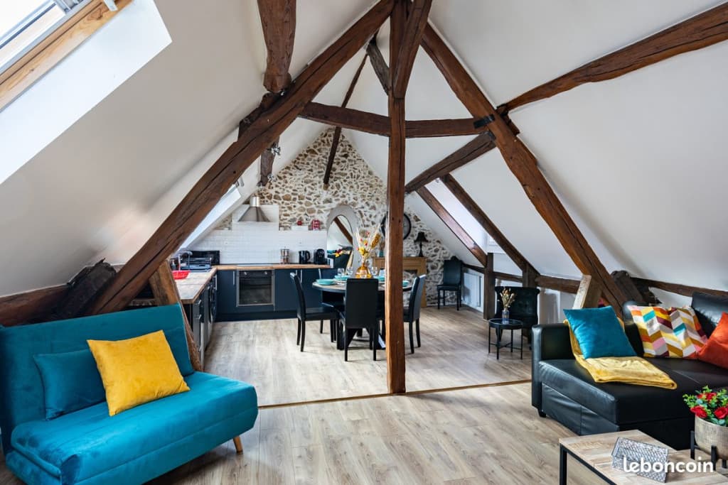 Grand appartement meublé 2 pièces cuisine équipée grand séjour grande chambre