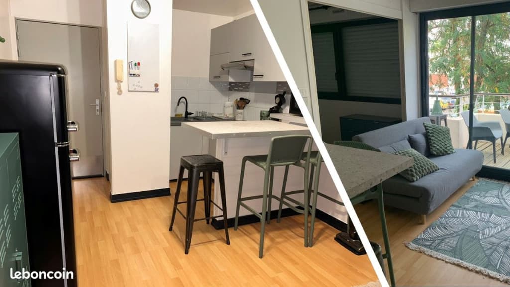 Appartement avec chambre séparée + terrasse - 28m² - tout équipé meublé - Bail étudiant