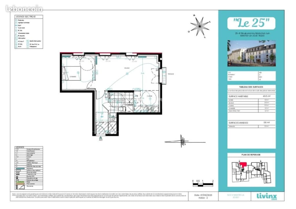 Appartement 2 pièces 49 m²
