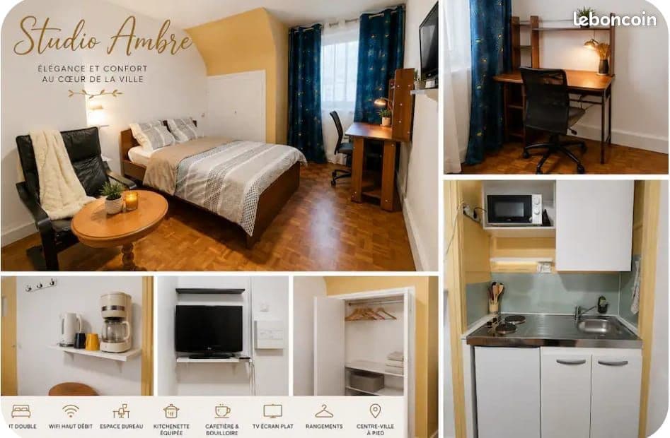 ✨ Studio LUMIÈRE – Calme, confort et emplacement idéal à Boulogne-sur-Mer