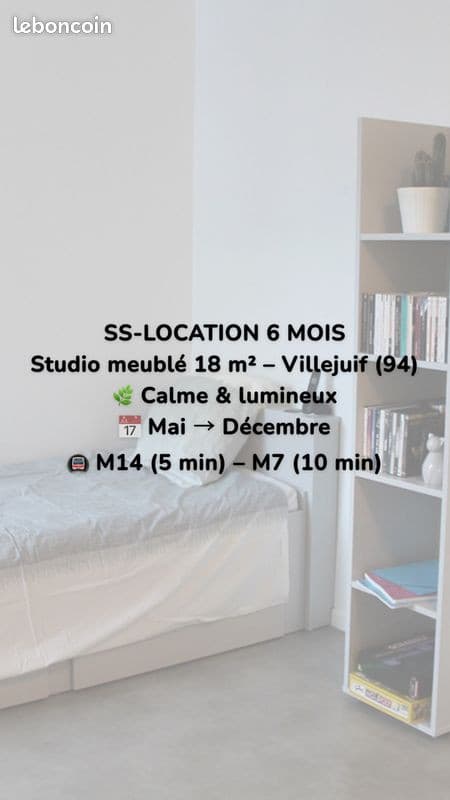 Studio meublé - Villejuif