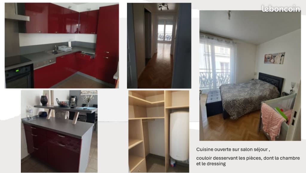 ⭐ T2 meublé 50 m² | Terrasse 10 m² | Parking couvert privatif | Dressing ⭐