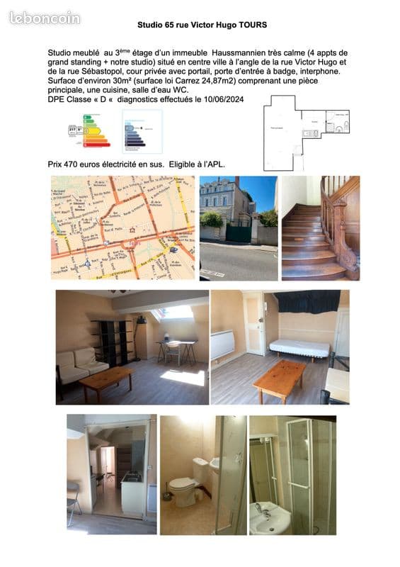 Location studio Tours centre