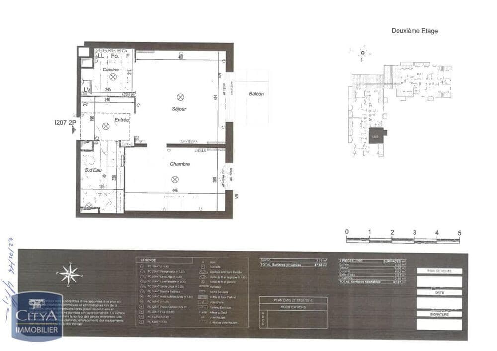 Appartement - 2 pièce(s) - 44 m²