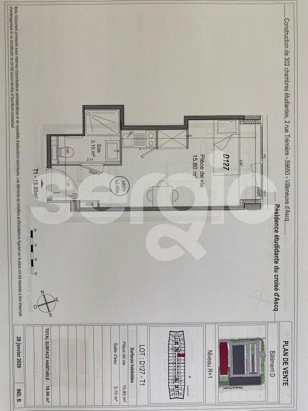 Location : Appartement Villeneuve-d'Ascq (59491)