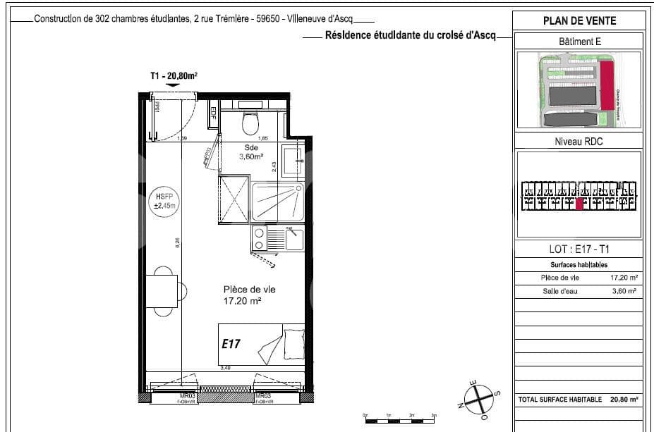 Location : Appartement Villeneuve-d'Ascq (59491)