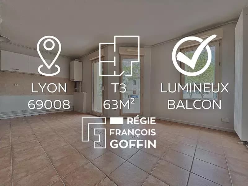 Location appartement 3 pièces 62 m² Lyon 3ème - Superimmo