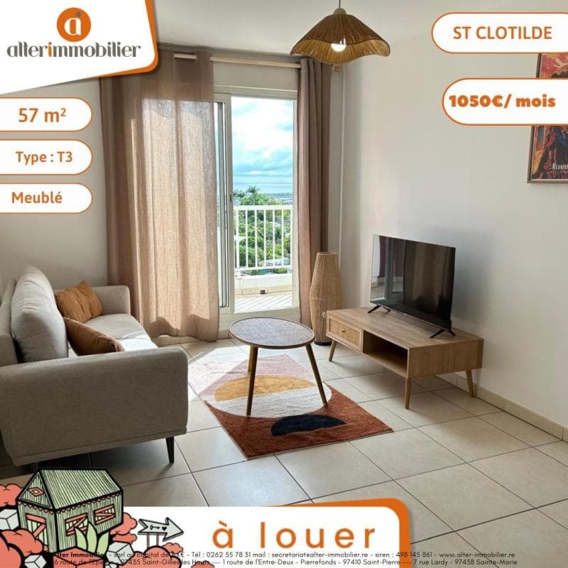 A Louer - T3 Meuble - St Clotilde
