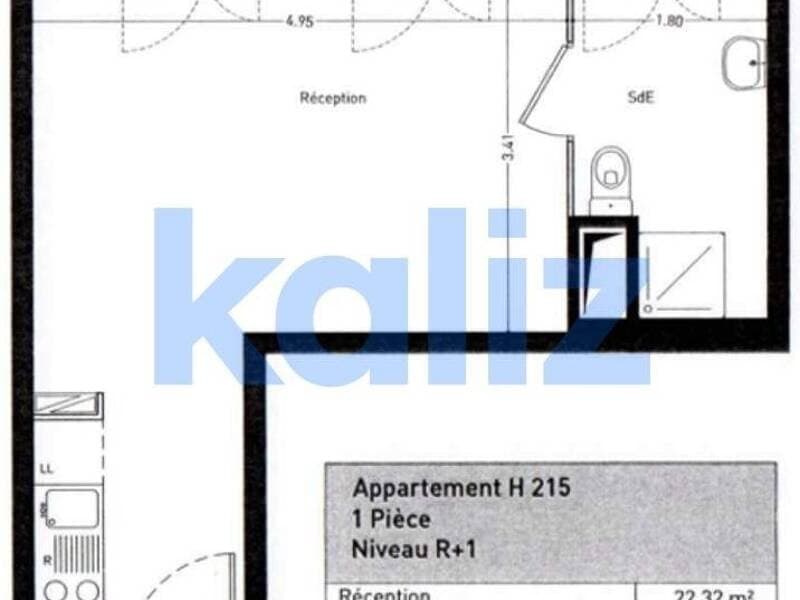 ? Mantes-La-Ville – Route de Houdan – Studio 27,68 m² – 1er étage